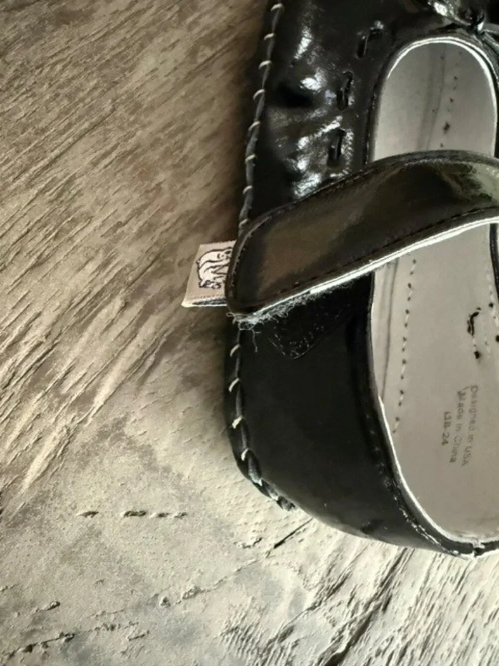 pediped Originals black patent shoe with bow